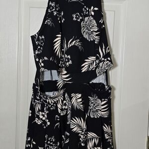 Floral Black and White Jumpsuit